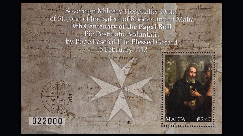 Le Poste di Malta commemorano i 900 anni della bolla di Papa Pasquale II