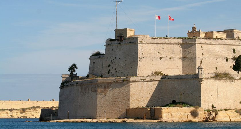 After two centuries, the Order of Malta flag flies over fort St. Angelo, beside the Maltese flag