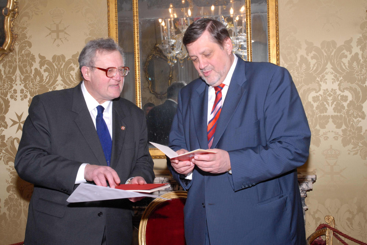 The Grand Master receives the Foreign Minister of Slovak Republic