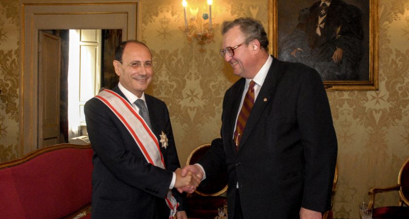 The Grand Master receives the President of the Italian Senate