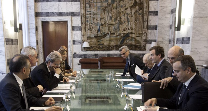 The Grand Chancellor received by the Italian Foreign Minister Paolo Gentiloni