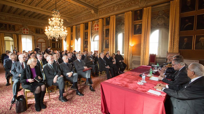 The Lieutenant ad interim and the Grand Chancellor meet Monsignor Becciu